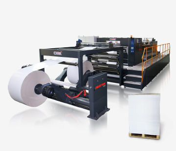 Buy 150GSM - 1000GSM Double Rotary Paper Sheeting Machine Synchronize Fly Rolled Paper Cutting Device online manufacture