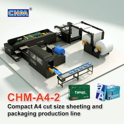 comprar Línea de producción de papel CHM A4 con 10 reams/min Producción, ancho neto de 840 mm y envoltura totalmente automática de reams online manufacture